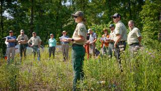 Northern Research Station Research Ecologist Lauren Pile Knapp joins her fellow colleagues to share the project’s findings with Mark Twain land managers.