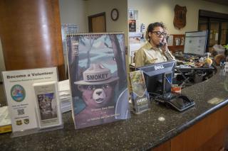 Forest Service Information Receptionist on a phone call
