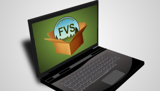 An illustrated laptop computer with open lid and screen.
