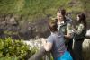 A Field Ranger talks with visitors at Devil’s Churn on Cape Perpetua on the Siuslaw National Forest.