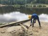 Worker on the Pandapas Pond Project