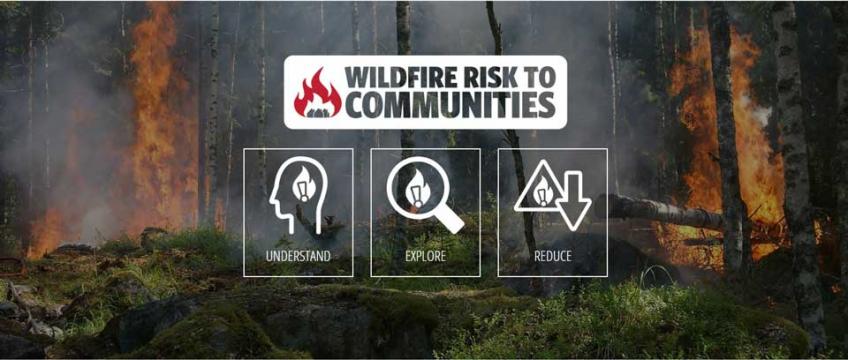Wildfire Risk to Communities Website Screenshot
