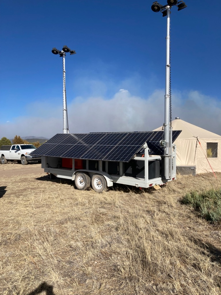 "A Solar Powered Light Tower and Power Station from the Black Fire in New Mexico 2022".