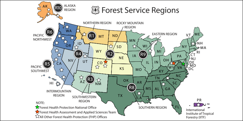 Forest Service Regions Map
