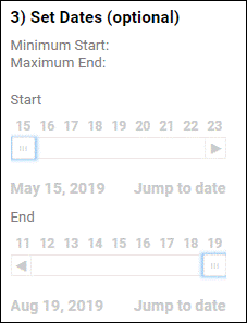 Set Dates screen capture