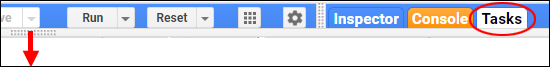 GEE Tasks tab and sizeable dropdown interface.