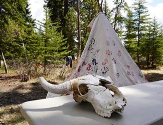 A teepee at Blackrock Field Camp.jpg A teepee at Blackrock Field Camp