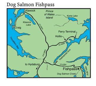 An illustrated map of the Fishpass area.