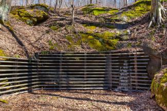 mine opening closed using a bat gate.jpg mine opening closed using a bat gate