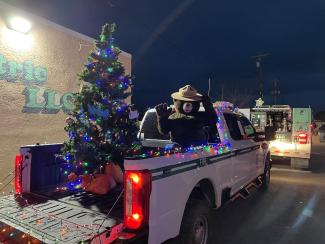 Smokey on Parade during Christmas