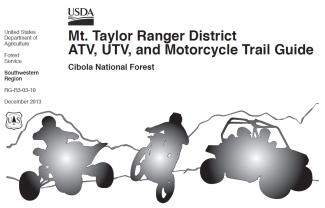 Mt Taylor Ranger District ATV UTV and Motorcycle Trail Guide 2013
