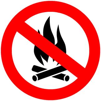 No campfires sign.