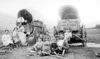 Family on the Oregon Trail around 1850
