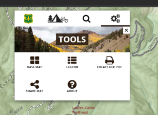 Graphic showing menu in Interactive map