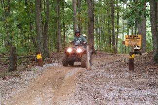 OHV rider in the forest