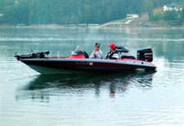 Two man sit in a boat for National Get Outdoors Day