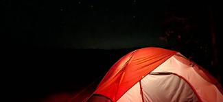 Tent glowing at Night