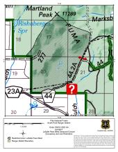 Map of the LaSalle Pass West closure area near Martland Peak (Exhibit A)