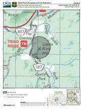 Map of an area in Castle Rock near Triad Ridge.