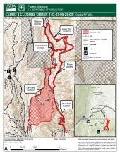 Map for Temporary Area Closure of Cedro 4 Project Area - Sandia Ranger District #03-03-05-25-03