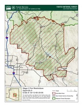 All of the Tonto National Forest showing it is in stage 2 fire restrictions.