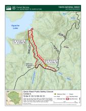 Map showing the closed area for Davis Wash. 