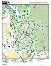 Map showing the Boise National Forest, the area defined in the Occupancy and Use Order