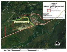A map of the Mountain Warfare Training Center closure area