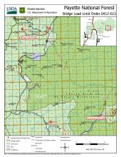 A map of Bridge Load Limit Order 0412-613.