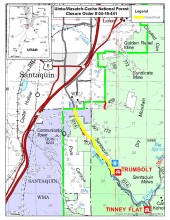 A map of areas affected by Forest Order 04-19-441 Lower Santaquin Canyon Road Closure