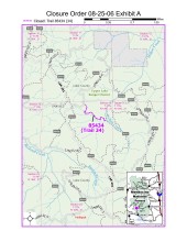 Map of Trail 34 section that is closed due to unsafe conditions