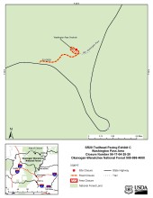 Closure map for paving occurring at Washington Pass Overlook