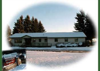Stevensville Ranger Station administrative office in the winter.