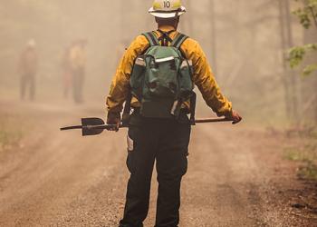 Back of firefighter