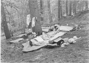 "Fire Camp, Men Sleeping, 1956"