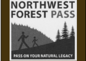 Northwest Forest pass button- white border