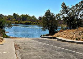 Boat ramp leading to the water edge