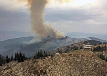 a fire on a mountaintop