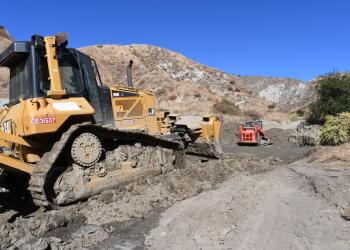 Heavy equipment on Bee Canyon Rd repair project