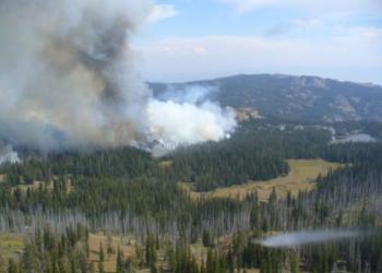 Sled Springs fire scenes from the air - Clear Creek Fire