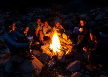 Group Around a Campfire
