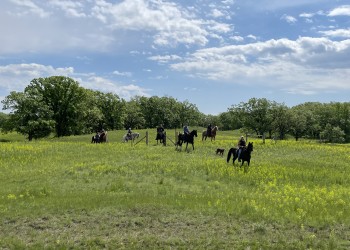 Riders participating a Recreation Special Use Event in the Hankinson Hills Recreation Area.