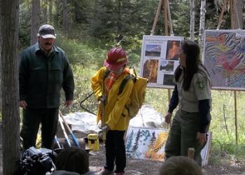 A demonstration at the Family Forestry Expo