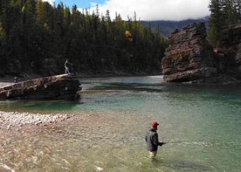 Fly fishermen on the South Fork of the Flathead River