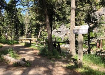 Photo of the Welcome Creek Trailhead in the Rock Creek area, Montana. 