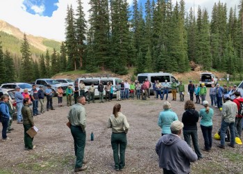 SBEADMR (Response) collaborators stand in a circle for the Big Park project pre-treatment review