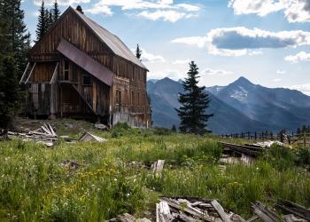 An old wooden building on national forest system lands