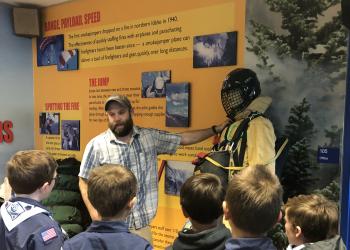 Speaker gives educational speech to Boy Scouts