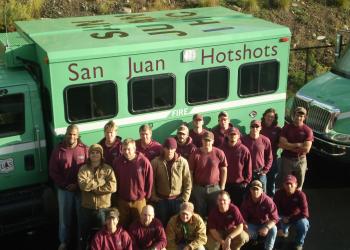 Photo of crew in front of buggy