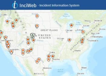 Screenshot of InciWeb Map